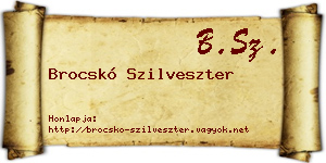 Brocskó Szilveszter névjegykártya